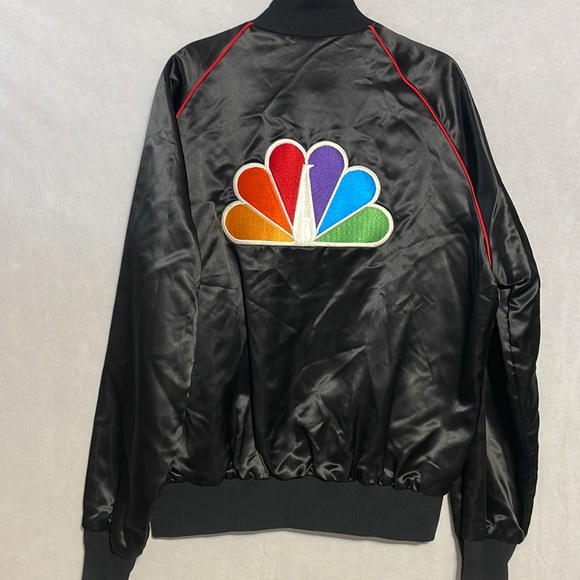Vintage East West Enterprises NBC Peacock Satin Bomber Jacket - Picture 4 of 4